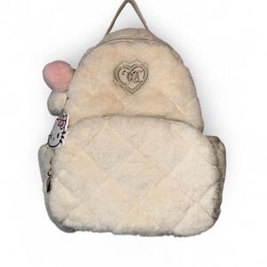 juicy couture cream/white faux fur backpack